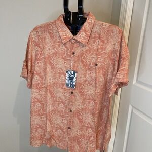 Havana Jim Coral Button Down‎ Men's Size L Golf Vacation Bachelor Party NWT